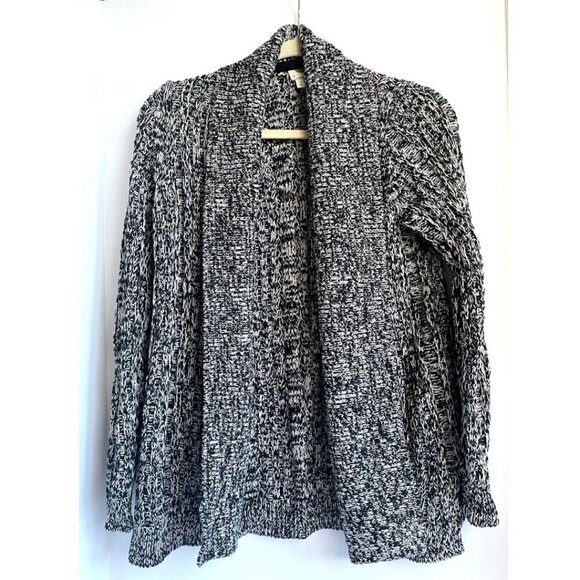 Anthropologie Cardigan Sweater Womens XS Gray Shawl Collar Open Front Cotton - Picture 1 of 7